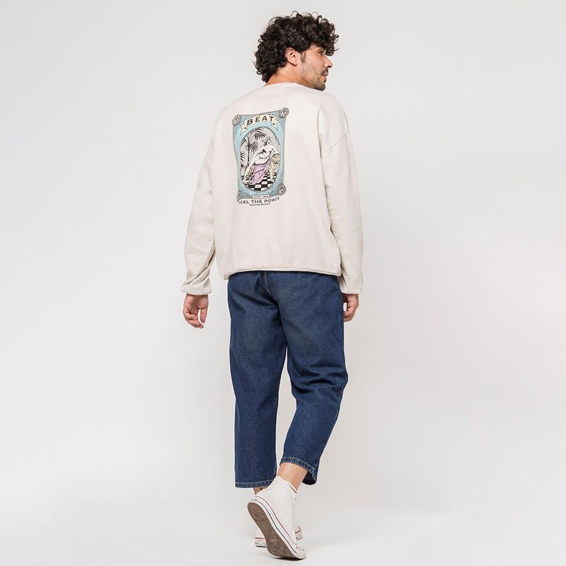 Bluză pentru bărbați Kaotiko Washed Feel the Power ivory 2