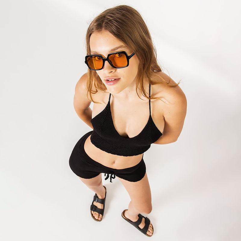 Top pentru femei Kaotiko Tiran Crochet Menorca black 4