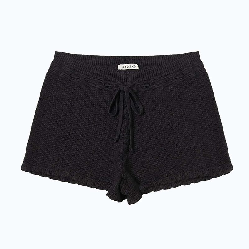 Pantaloni scurți pentru femei Kaotiko Crochet Ibiza negru 4
