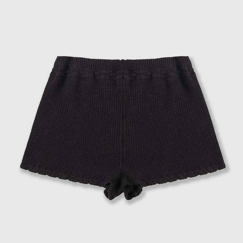 Pantaloni scurți pentru femei Kaotiko Crochet Ibiza negru 5