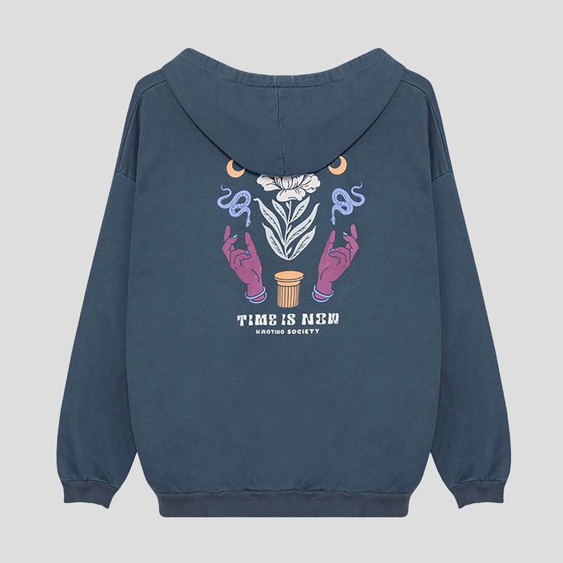 Bluză pentru femei Kaotiko Sud Cap Washed Time is Now marino 2