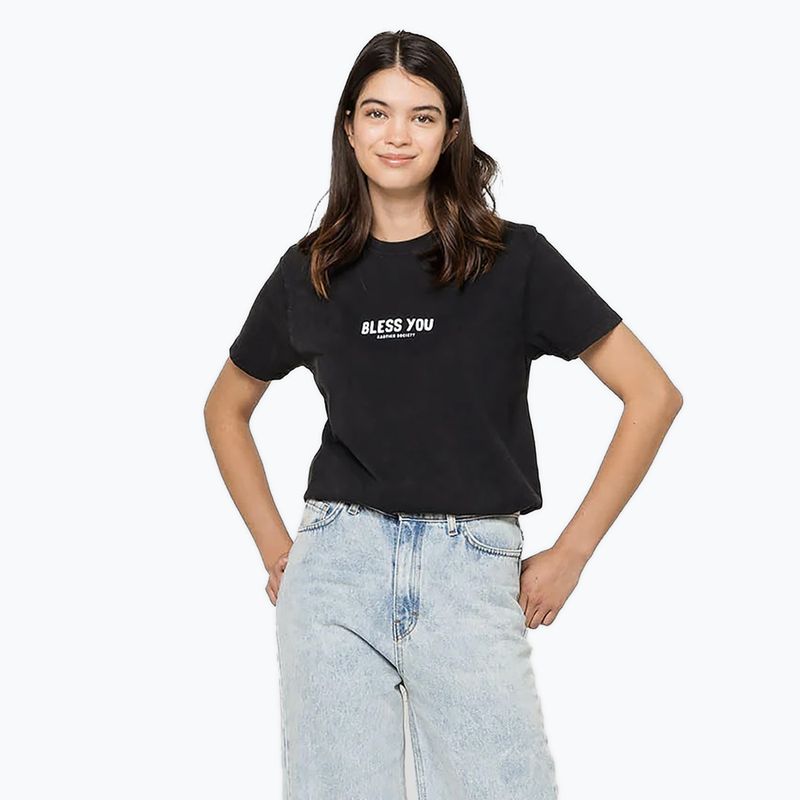 Tricou pentru femei Kaotiko Washed Bless You black