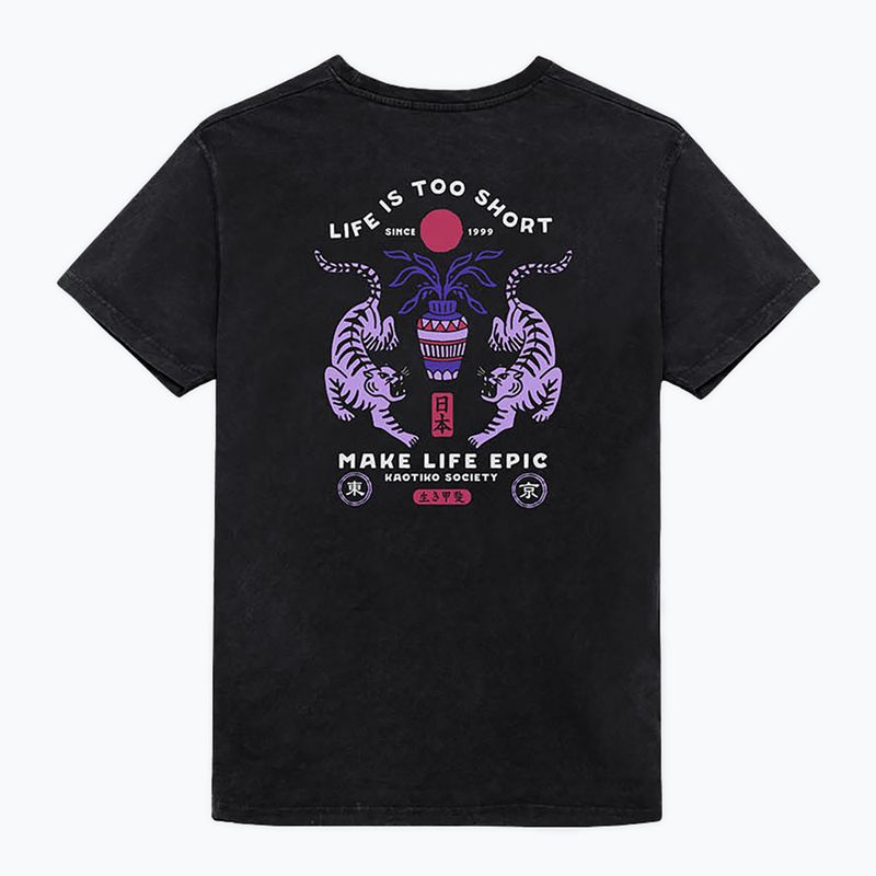 Tricou pentru bărbați Kaotiko Washed Make Life Epic black 2