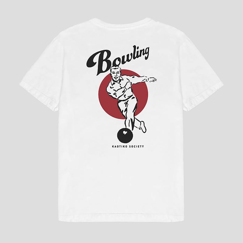 Tricou pentru bărbați Kaotiko Washed Bowling white 2