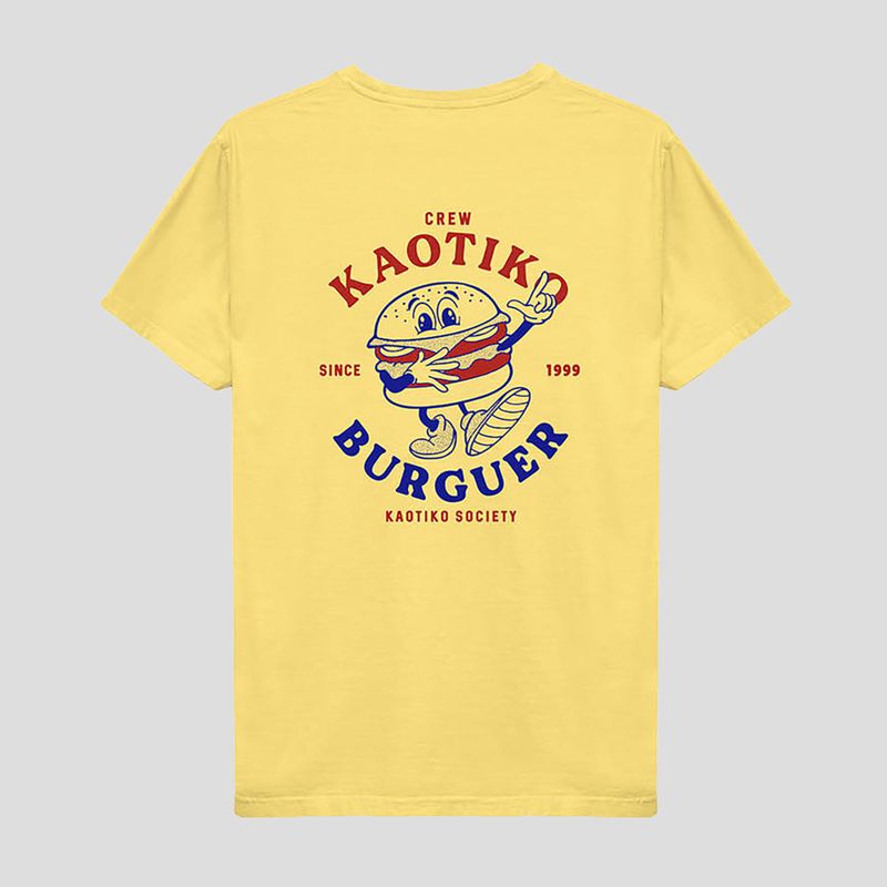 Tricou pentru bărbați Kaotiko Washed Burguer yellow 2