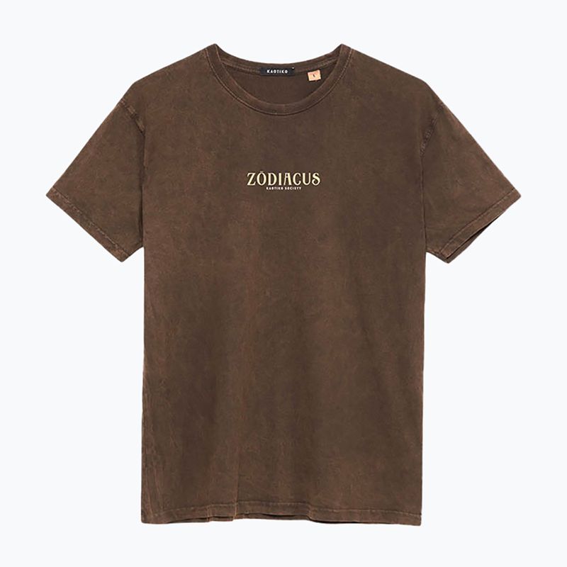 Tricou pentru bărbați Kaotiko Washed Zodiacus brown 3