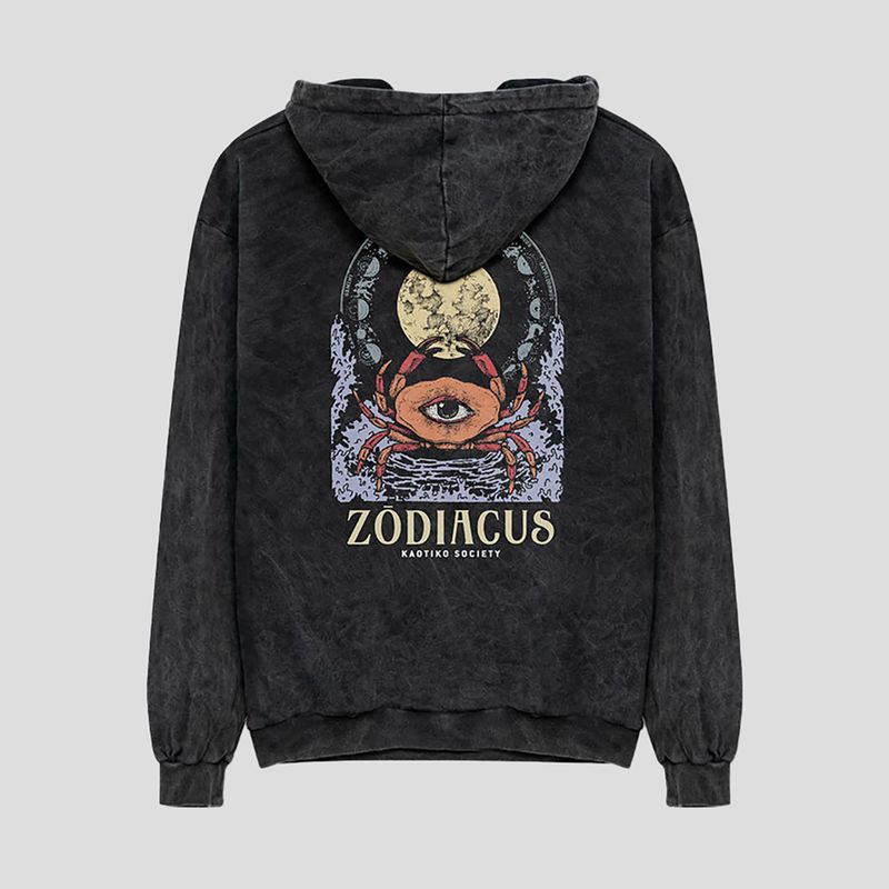 Bluză pentru bărbați Kaotiko Washed Zodiacus black 4