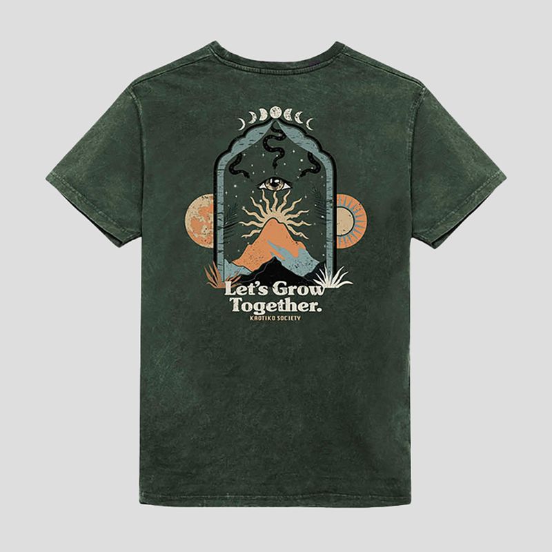 Tricou pentru bărbați Kaotiko Washed Let's Grow heura 2