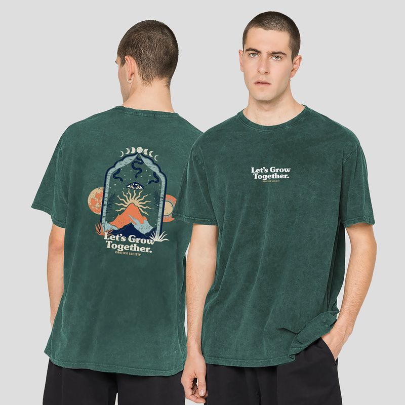 Tricou pentru bărbați Kaotiko Washed Let's Grow heura 3