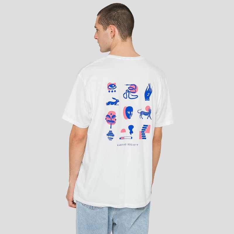 Tricou pentru bărbați Kaotiko Washed Elements Occult white 2