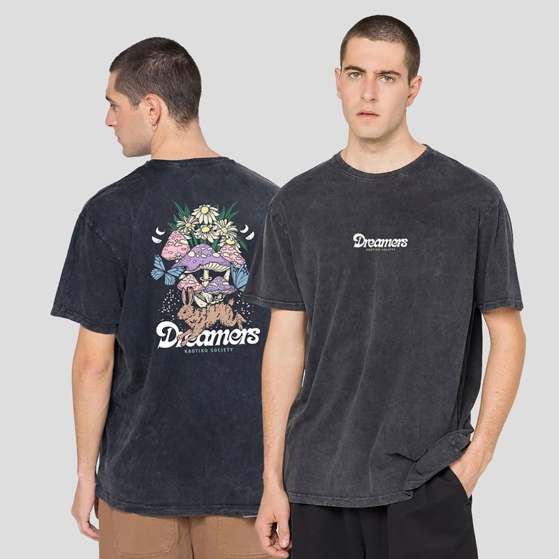 Tricou pentru bărbați Kaotiko Washed Dreamers black 3