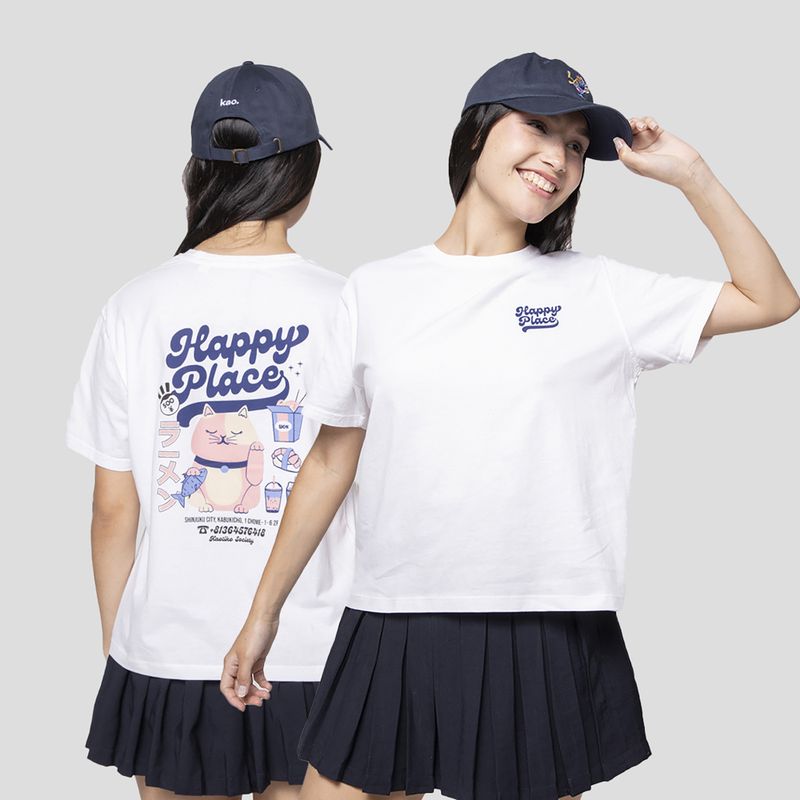 Tricou pentru femei Kaotiko Happy Place white 2