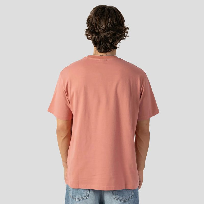 Tricou pentru bărbați Kaotiko Pocket Flower Society salmon 2