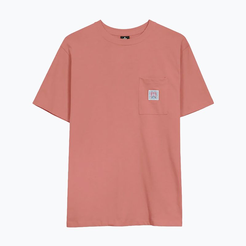 Tricou pentru bărbați Kaotiko Pocket Flower Society salmon 3