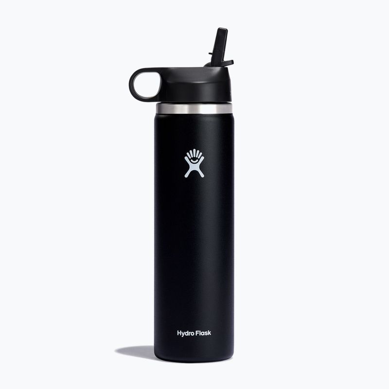 Sticlă termică Hydro Flask Wide Flex Straw 710 ml negru W24BFS001