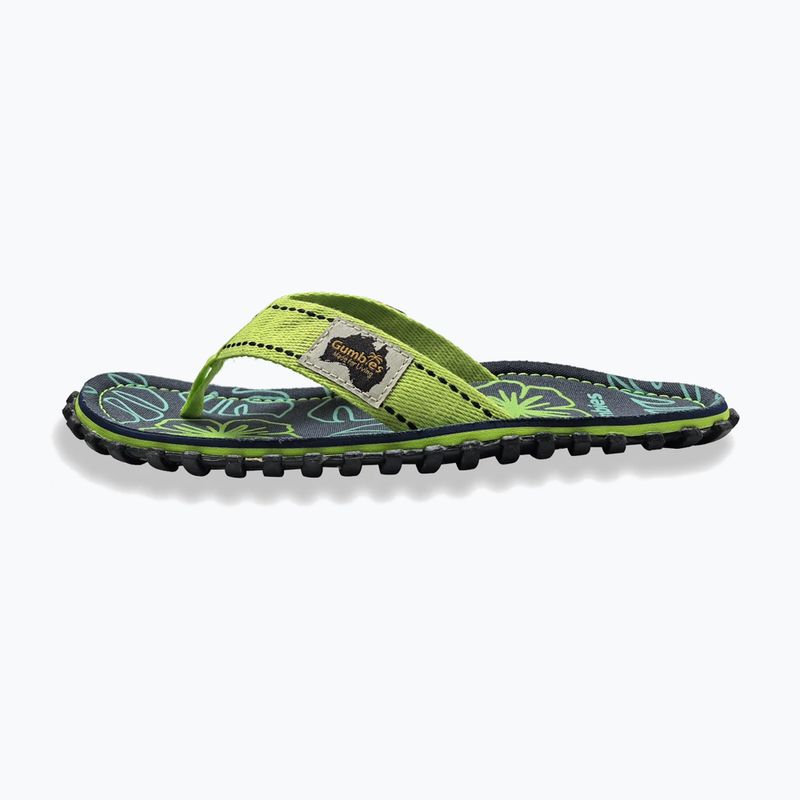 Șlapi Gumbies Islander lime hibiscus 2