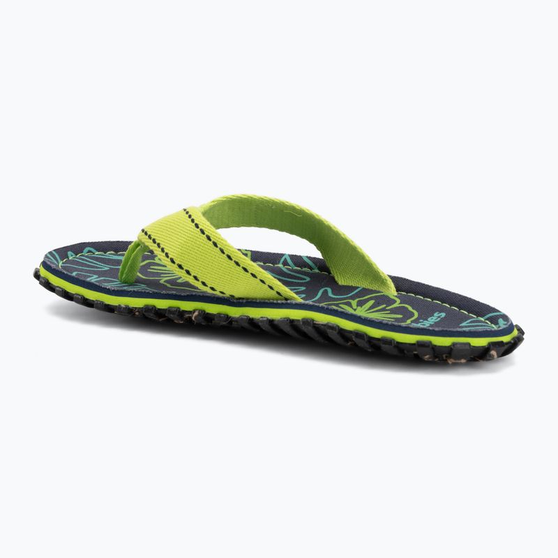 Șlapi Gumbies Islander lime hibiscus 3