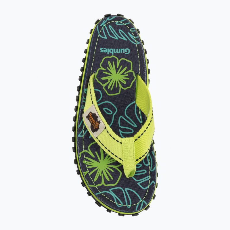 Șlapi Gumbies Islander lime hibiscus 5