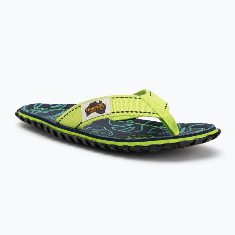 Papuci Gumbies Islander lime hibiscus