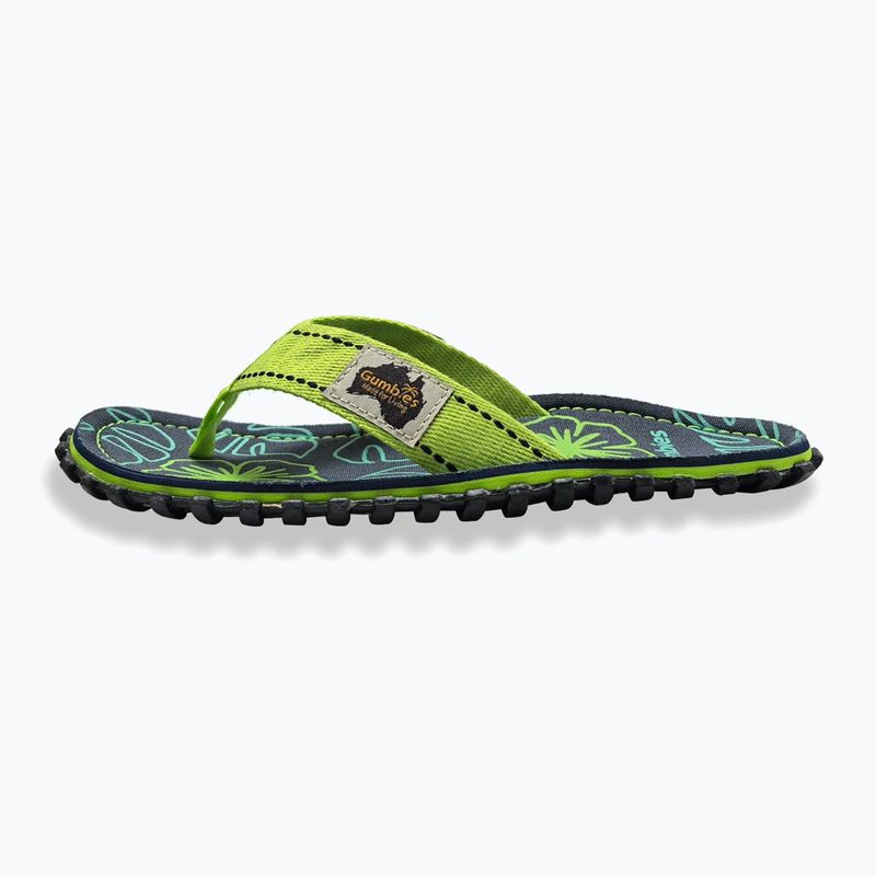 Papuci Gumbies Islander lime hibiscus 2