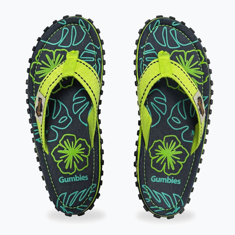 Papuci Gumbies Islander lime hibiscus 3