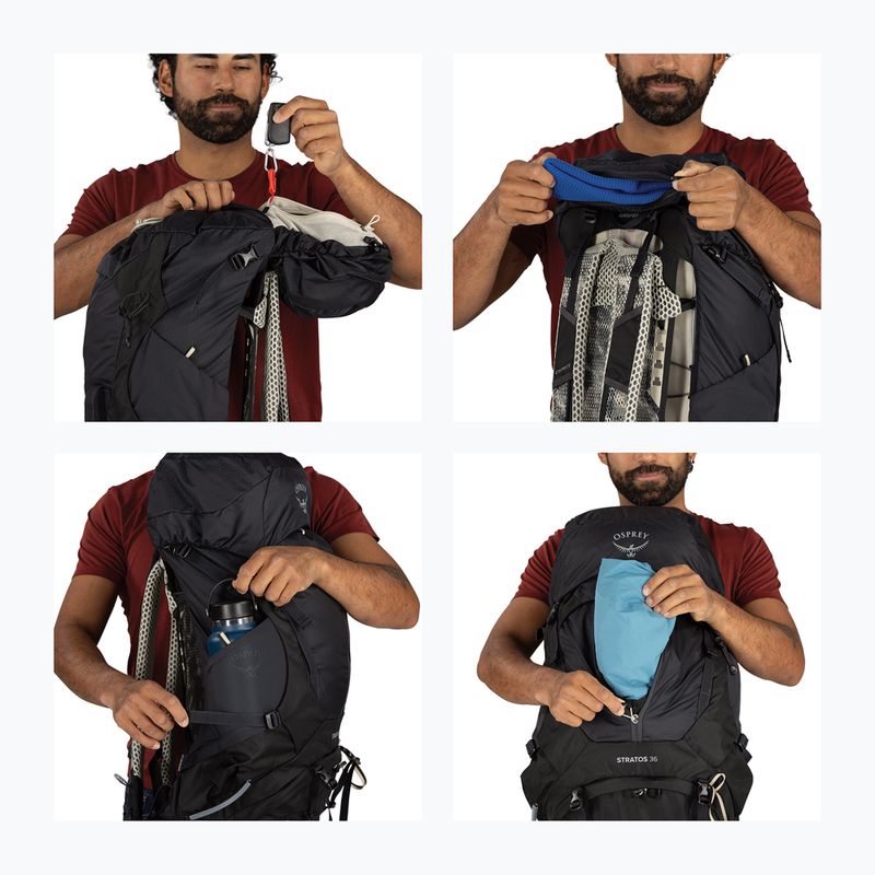 Rucsac turistic pentru bărbați Osprey Stratos 36 l raven black 14