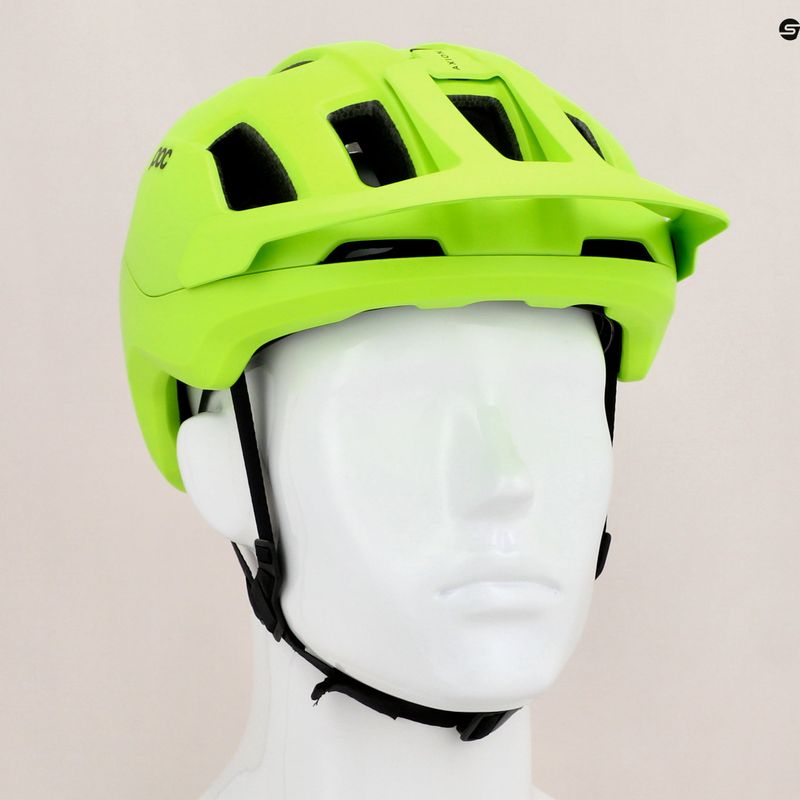 Cască de bicicletă POC Axion fluorescent yellow/green matt 13