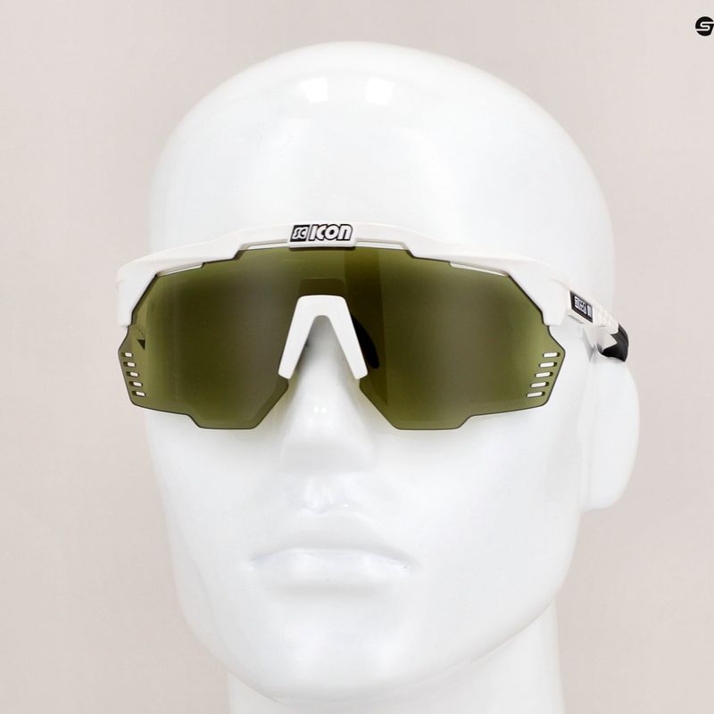 Ochelari de ciclism SCICON Aeroshade Kunken alb lucios/verde snpp EY31150800 8