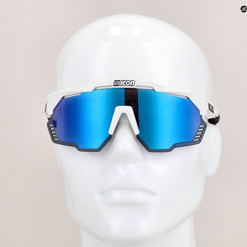 Ochelari de ciclism SCICON Aeroshade Kunken alb lucios/scnpp multimirror albastru EY31030800 9