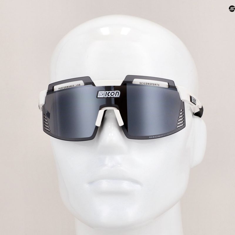 Ochelari de ciclism SCICON Aerowatt Foza alb lucios/scnpp multimirror argintiu EY38080800 8