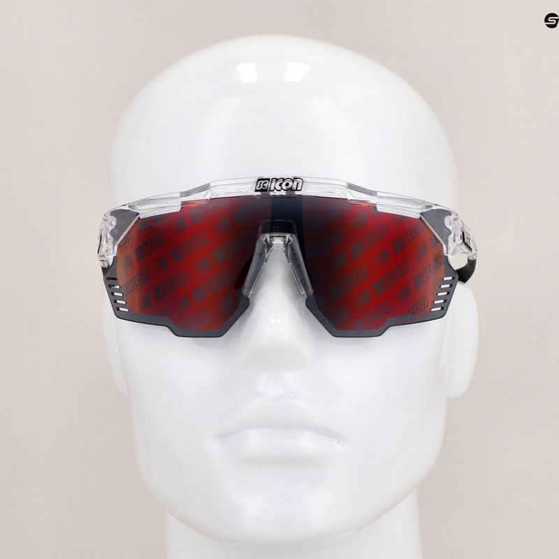 Ochelari de ciclism SCICON Aeroshade Kunken crystal gloss/scnpp monogramă multimirror roșu EY31130700 9