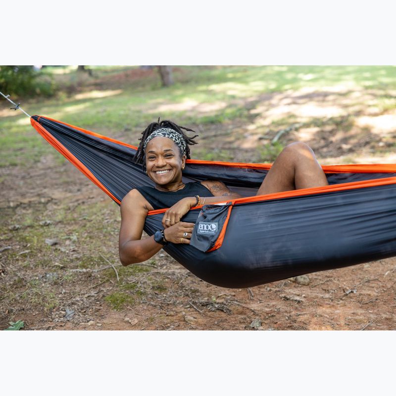 Hamac turistic ENO SuperSub Ultralight charcoal/orange 13