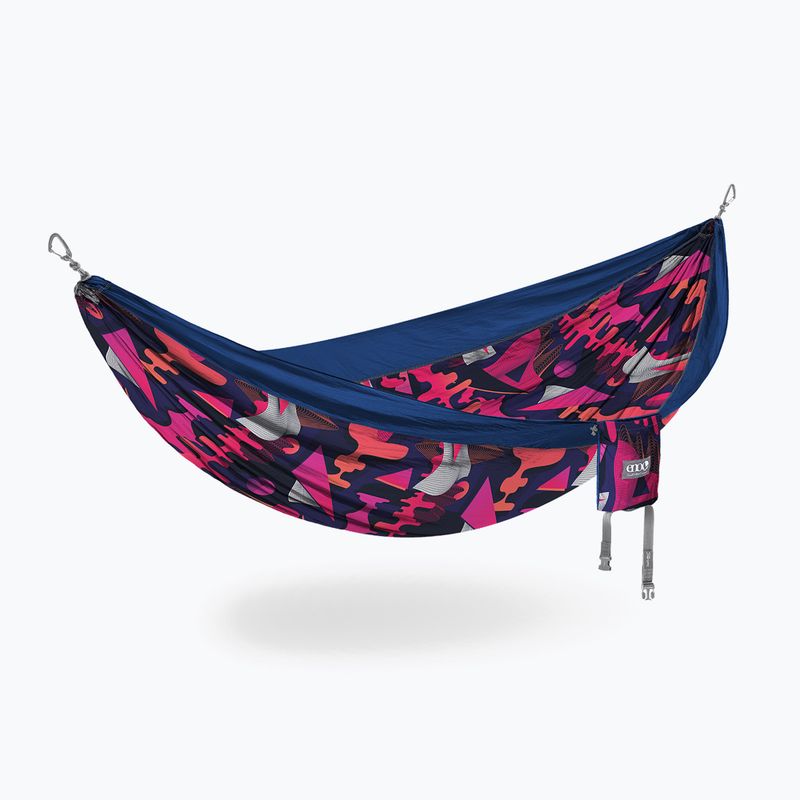 ENO DoubleNest Print synthwave/sapphire hamac de drumeție ENO DoubleNest Print