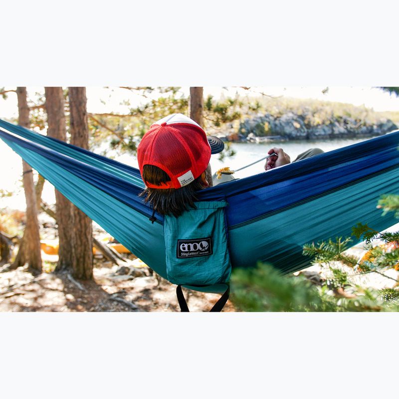 Hamac turistic ENO SingleNest seafoam / navy 7