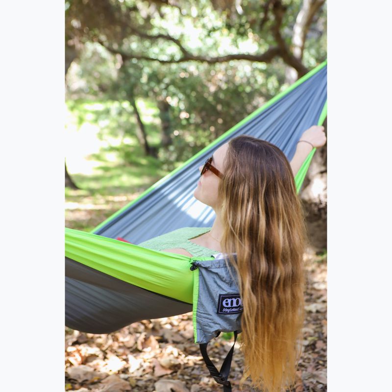 Hamac turistic ENO SingleNest grey / chartreuse 7