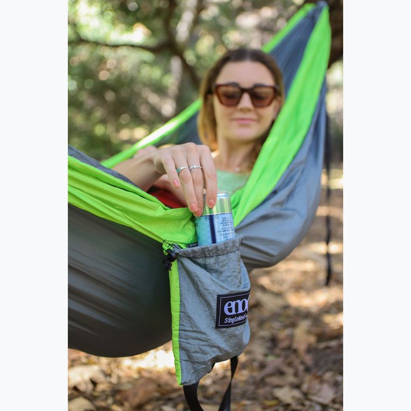 Hamac turistic ENO SingleNest grey / chartreuse 8