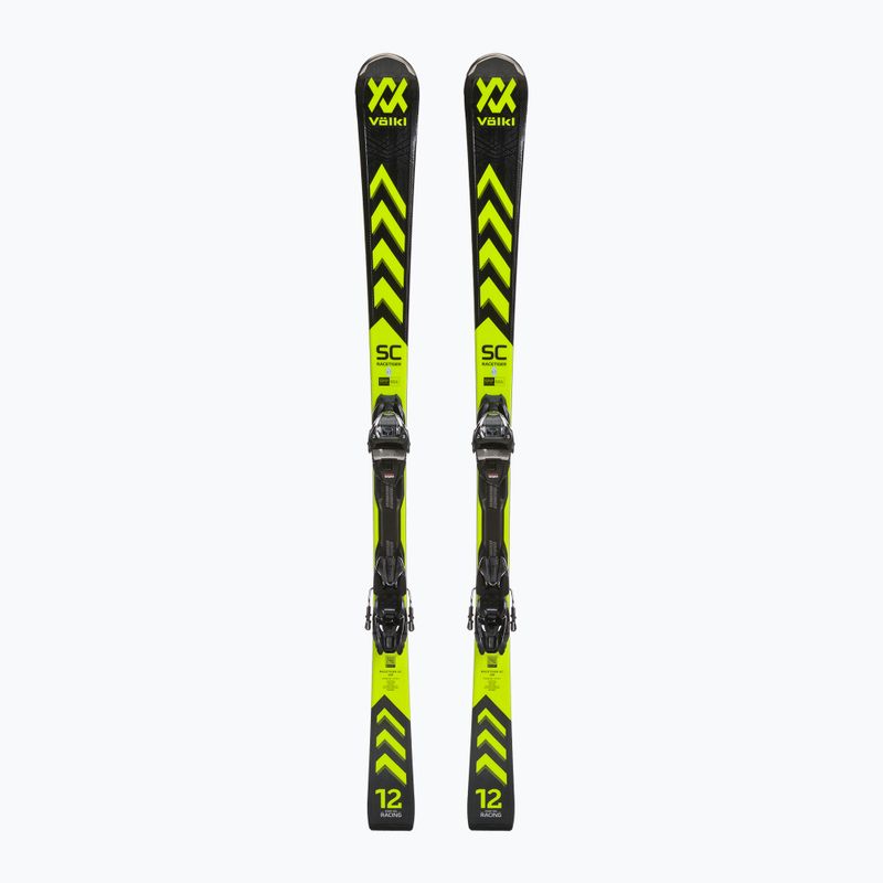 Völkl Racetiger SC Black + vMotion 10 GW negru/galben schiuri de coborâre negru/galben