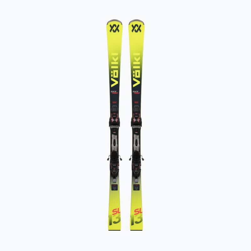 Schiuri de coborâre Völkl Racetiger SL + legături RMotion T 12 black/fluorescent/red