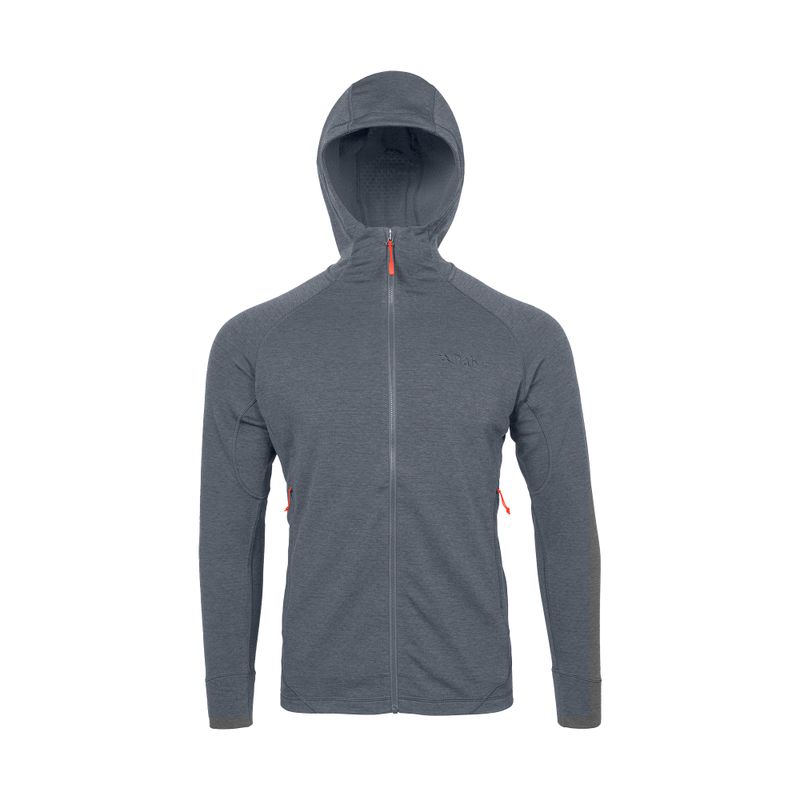 Hanorac cu glugă din fleece Rab Nexus gri pentru bărbați QFE-67-ST 2