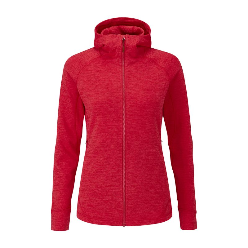 Rab Nexus hanorac cu glugă fleece pentru femei roșu QFE-69-RU 2