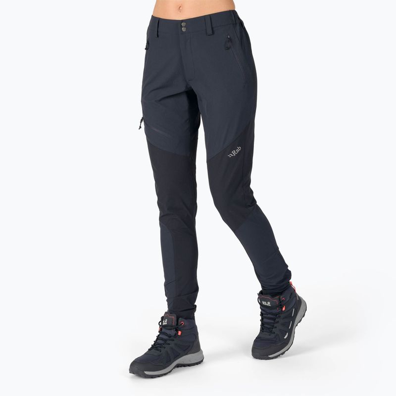 Pantaloni de drumeție pentru femei Rab Torque Mountain negru-cenușiu QFU-41-BE-08