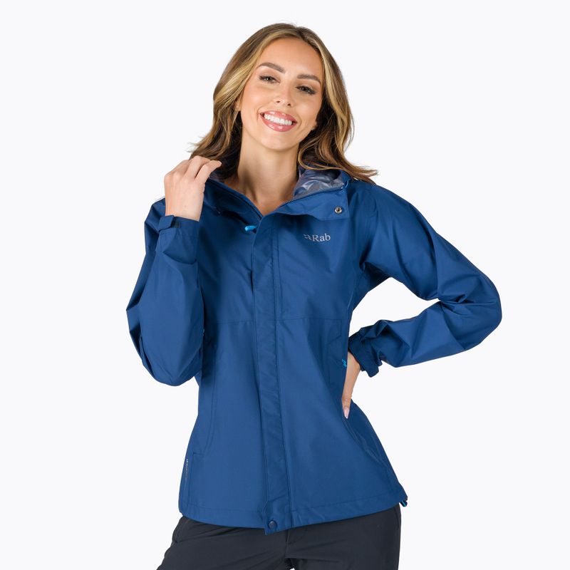Jachetă de ploaie pentru femei Rab Downpour Eco albastru QWG-83-NB-08