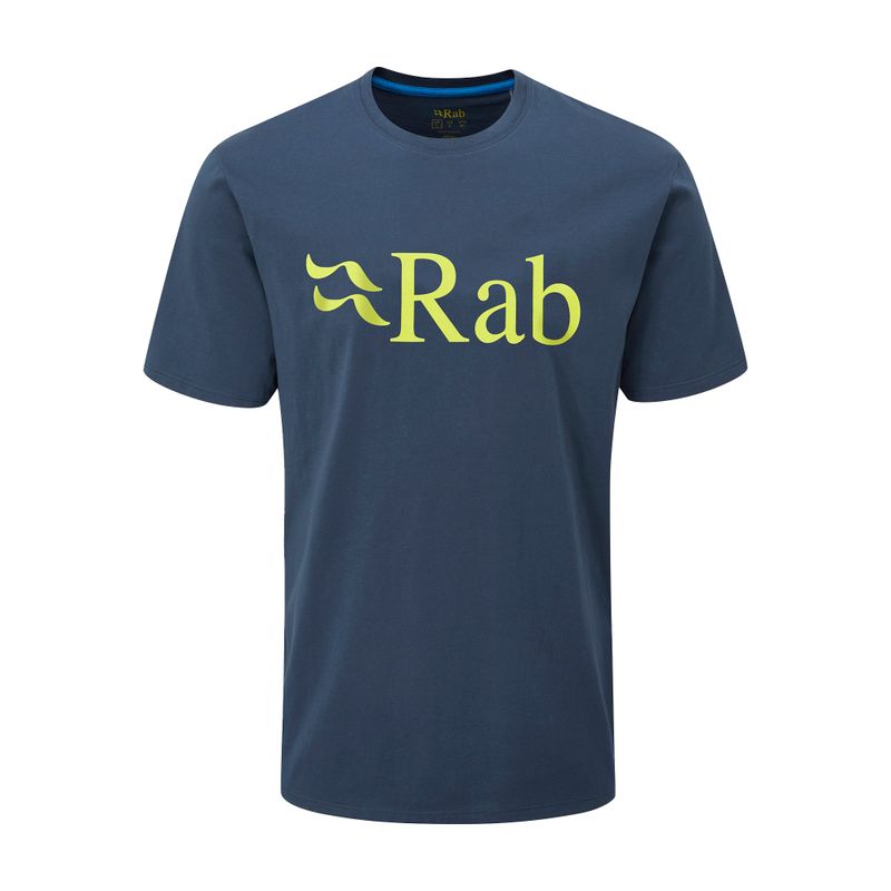 Tricou de trekking Rab Stance Logo SS pentru bărbați  albastru marin QCB-08-DI-S 3