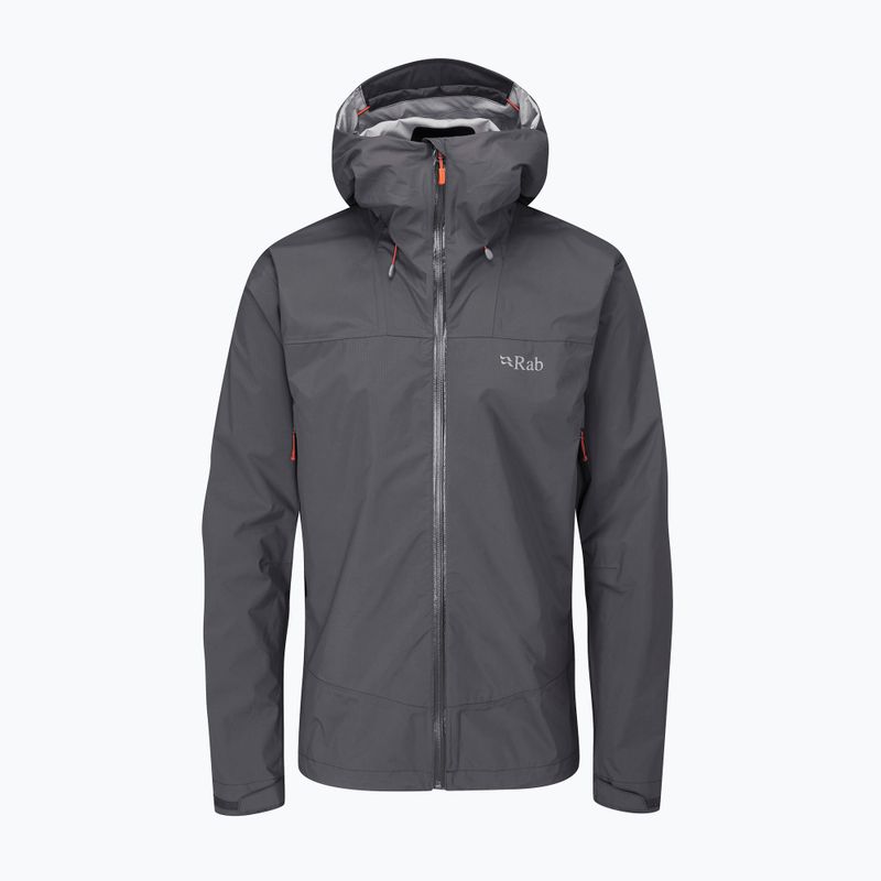 Geacă cu membrană Rab Downpour Plus 2.0 pentru bărbați, gri QWG-78-GRH-SML 2