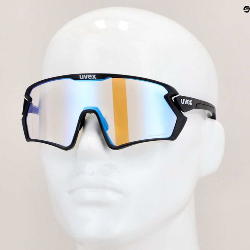 UVEX Sportstyle 231 2.0 V ochelari de ciclism negru mat/albastru cu oglindă 53/3/028/2204 12
