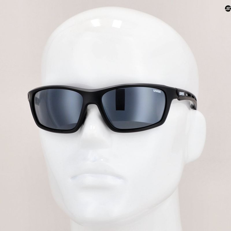 Ochelari de soare UVEX Sportstyle 229 negru mat/argintiu cu oglindă 53/2/068/2216 10