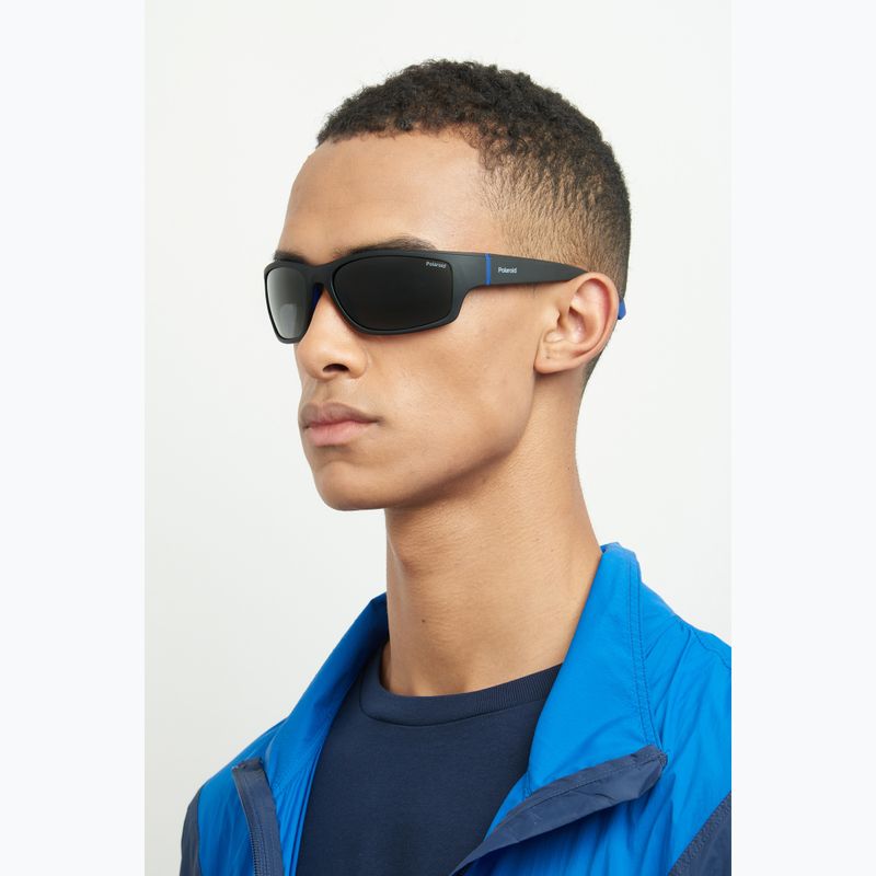 Ochelari de soare pentru bărbați Polaroid PLD 2135/S matte black blue/grey polarized 6
