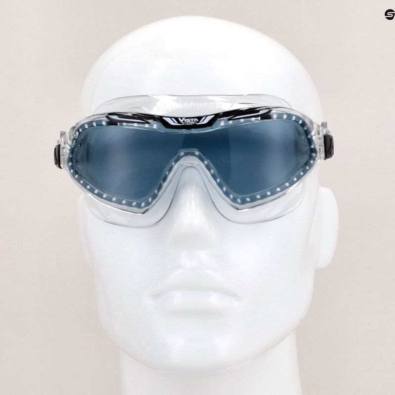 Mască de înot Aquasphere Vista XP transparentă/neagră/oglindă fumurie MS5090001LD 12
