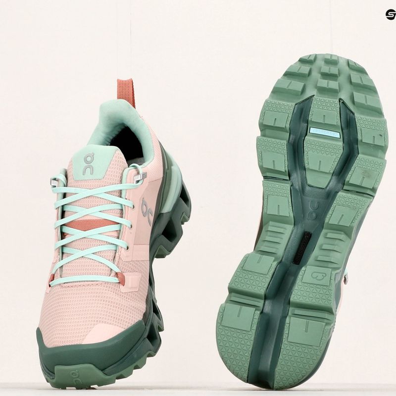 Cizme de trekking pentru femei On Cloudwander Waterproof roz-verde 7398278 11