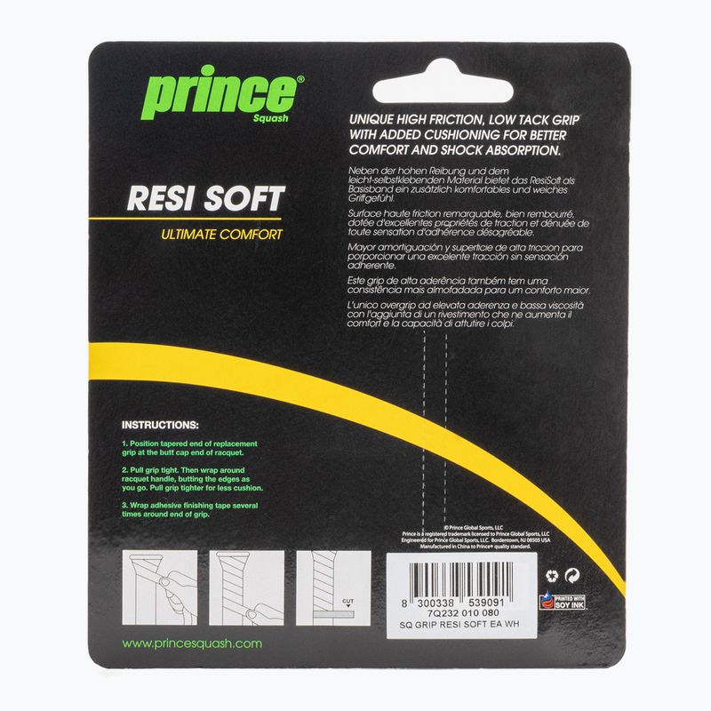 Înveliș pentru rachete de squash Prince Resi Soft white 2